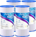 PUREPLUS 20 Micron 10" x 4.5" Whole House Pleated Sediment Filter for Well Water, Replacement Cartridge for GE FXHSC, Culligan R50-BBSA, Pentek R50-BB, DuPont WFHDC3001, W50PEHD, GXWH40L,4Pack