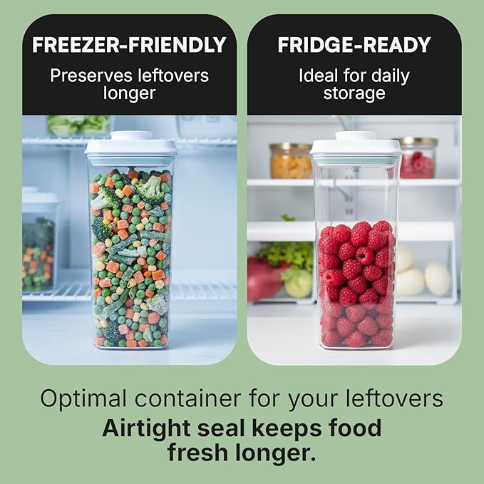 iChewie Bop Top | Airtight Meal Prep Containers with Lids | Food Storage Container Sets | Snack and Overnight Oats Fridge Organizer | Pantry and Kitchen Organization