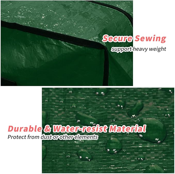 Christmas Tree Storage Bag 7.5 ft, Fits Up to 7 Foot Artificial Trees, Plastic Water Resist Xmas Tree Bag, Reinforced Handles & Zippered & Durable, Holiday Decoration Storage Bags, Green