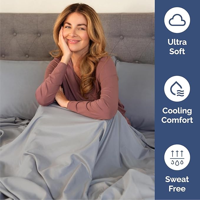 Queen 6 Piece Sheet Set - Comfy Breathable & Cooling - Ultra-Soft Hotel Luxury Bedding Set w/ 8-16 Inch Deep Pockets - 1 Flat & 1 Fitted Sheet & 4 Pillowcases - Wrinkle Free & Easy Care - Steel Blue