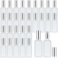 Roshtia 30 Pcs 3.4 oz/ 100 ml Silver Glass Spray Bottle Refillable Perfume Atomizer Clear Decorative Empty Bottles with Fine Mist Sprayer Pump for Face Body Travel