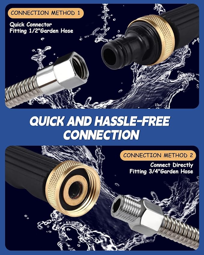 Belkid Upgraded Jet Nozzle Power Washer for Garden Hose, Includes 2 High-Pressure Nozzles and Quick Connectors | Hydro Jet High Pressure Washer Tools