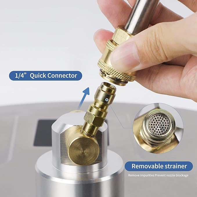 Biswing 18" Pressure Washer Surface Cleaner with 4 Wheels, Stainless Steel Power Washer Accessory for Driveways Sidewalks Patios Cleaning, 1/4" Quick Connector, 2 Extension Wand Attachments, 4000 PSI