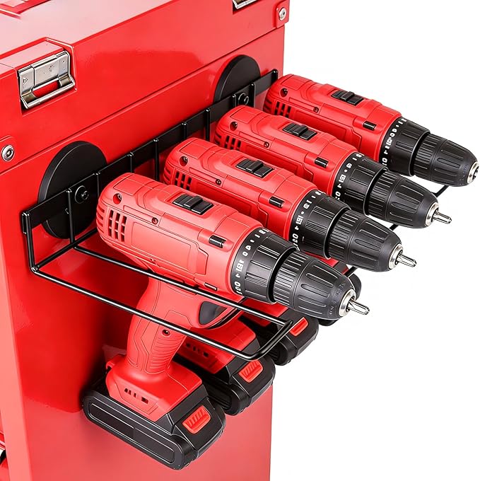 joaoxoko Heavy Duty Magnetic Power Tool Organizer,Drill Holder Wall Mount,50 lb Garage Storage Utility Storage Thickened Drill Rack for Dewalt Milwaukee Ryobi Cordless Tool