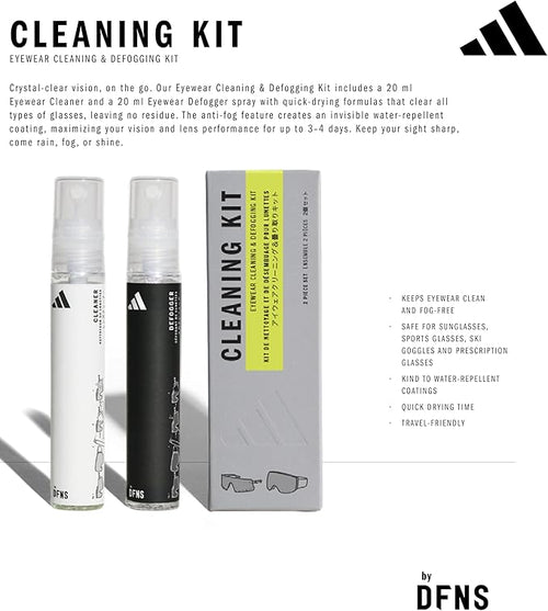 adidas Care Eyewear Cleaning & Defogging Kit 20 ml, Glasses Cleaner, Anti-Fog