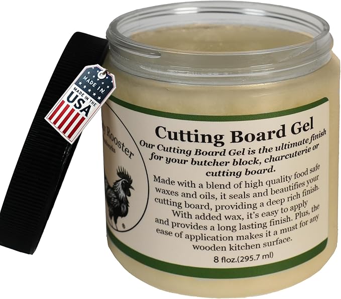 Cutting Board Gel - Wax and Oil Treatment in One - with Food Grade Mineral Oil & Beeswax-Butcher Block Conditioner, Cutting & Charcuterie Board Wax, Citrus Scent.-USA Made* (8 fl.oz)