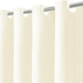 Inhousolu No Hook Waffle Weave Shower Curtain with Removable Snap in Fabric Liner Set for Bathroom, 230 GSM Heavy Duty Weighted Hem, Water Repellent Washable Bath Curtains, 72 x 84 Inch, Ivory