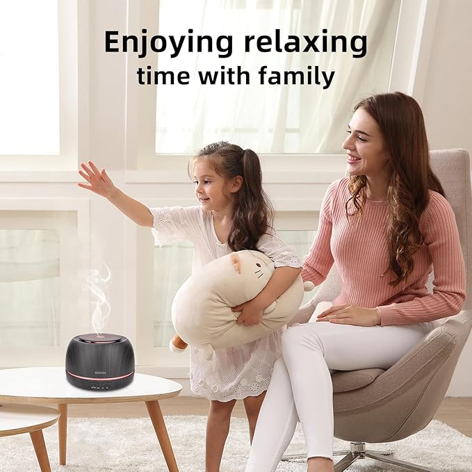 300ML Essential Oil Diffuser,Ultrasonic Aromatherapy Diffuser, 7-Color Gradient Lights, Remote Control, 8 Hours Run Time, Suitable for Home,Office