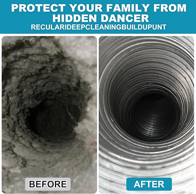 Sealegend 15 Feet Dryer Vent Cleaner Kit/Lint Remover/Upgraded Flexible Quick-Snap Brush with Drill Attachment/Fireplace Chimney Brushes for Easy to Clean/Cleaning Tool Use with or Without Power Drill