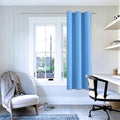 ChrisDowa Blackout Curtains 45 Inches Long for Living Room, Grommet Thermal Insulated Room Darkening Curtains for Bedroom (1 Panel Set, Sky Blue, 38W x 45L)