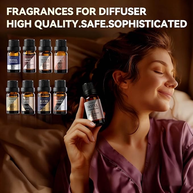 Hotel Diffuser Oil Gift Set - Inspired by 5-Star Hotel Scents - My Way,Ritz Carlton,Westin White Tea,Baccarat,Four Seasons,Hilton,Beachfront Villa,Paris Coast, Fragrance Oil Set