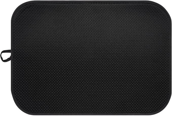 FULL BE DARE Black Dish Drying Mat XXL 17”x24” – Absorbent Kitchen Drying Mat for Kitchen Counter, Dish Rack Mat, Utensils, Pots & Pans – Dish Drying Pad, Drainer Mat, Dish Mats for Drying Dishes
