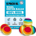 Wool Dryer Balls - Smart Sheep 6-Pack - XL Premium Natural Fabric Softener Award-Winning - Wool Balls Replaces Dryer Sheets - Wool Balls for Dryer - Laundry Balls for Dryer (Colorful World)