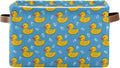 ALAZA Yellow Duck on Blue Cartoon Foldable Storage Box Storage Basket Organizer Bins with Handles for Shelf Closet Living Room Bedroom Home Office 1 Pack