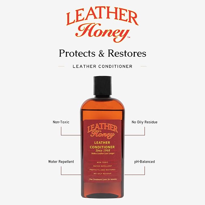 Leather Honey Leather Conditioner, Since 1968. for All Leather Items Including Auto, Furniture, Shoes, Purses and Tack. Non-Toxic and Made in The USA / 8 Fl Oz (Pack of 1)
