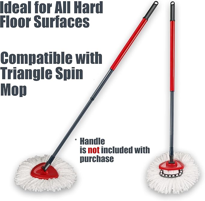 homsis 2 Pack Mop Replace Head Compatible with Ocedar Easy Wring Spin Mop, Microfiber Mop Refill Spin Mop Replacement, Deep Cleaning Machine Washable and Easy-to-Replace
