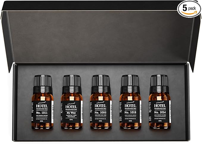 AirScent Hotel Diffuser Oil Gift Set - Seaside Hotel Scents - 10 mL, 0.34 fl oz Fragrance Oil for Aromatherapy Diffusers - Scents Inspired by My Way 1 Hotel and Other 5-Star Hotel Seaside Blends