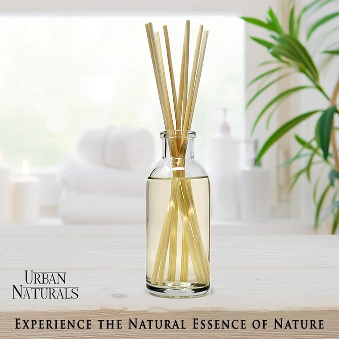 Urban Naturals Moroccan Amber Essential Oil Reed Diffuser Gift Set | Golden Silk Amber, Sun-Kissed Citron, Raw Coconut & Acai | Great Home Fragrance Gift Idea