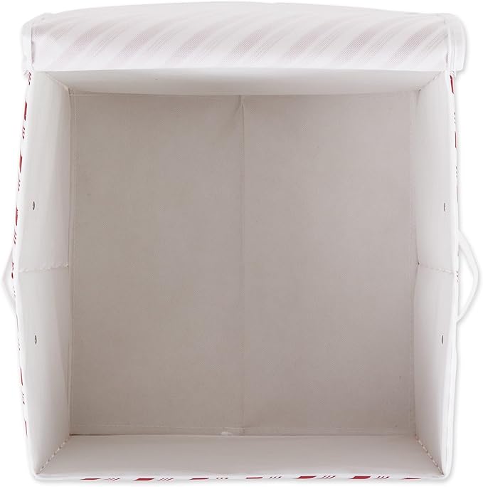 Christmas Ornament Storage Box with Dividers, 16x16x13, Peppermint Candy Stripe, Holds 75 Ornaments, Perfect Ornament Storage Solution, Durable Christmas Ornament Storage Box