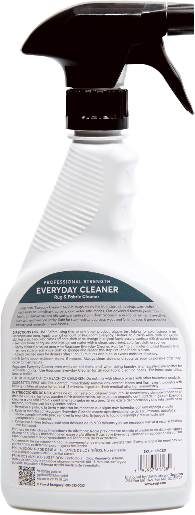 Rugs.com Everyday Rug & Fabric Cleaner (22oz) - Stain Remover for Rugs, Carpet, Upholstery, and More