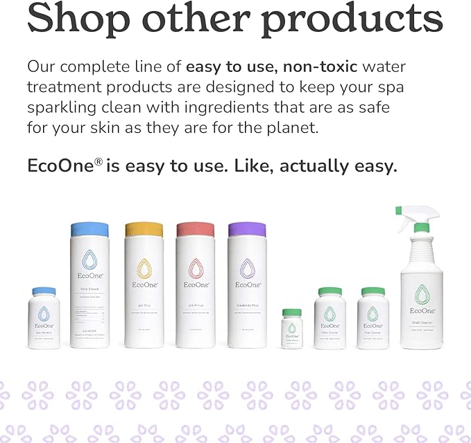 Alkalinity Plus by EcoOne | Natural Water pH Increaser for Hot Tub Application | Chlorine-Free, Phosphate-Free Hot Tub pH Increaser | Increases Alkalinity & Neutralizes pH to Prevent Buildup, 2 Lbs
