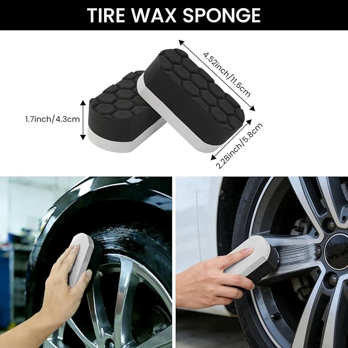 DEPOTA 7PCS Wheel Cleaner Brush Kit, Tire Brushes, Rim Cleaner Brush,Car Detailing Brushes, Tire Shine Applicator Pad, Car Wash Tools for Wheels and Tires No Spatter