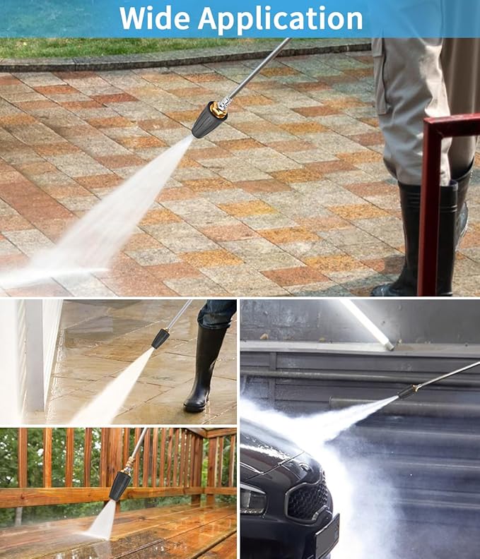 Pressure Washer Tips Turbo Nozzle, Turbo Nozzle Pressure Washer 4000 PSI, 360° Rotating Pressure Washer Turbo Nozzle With 1/4 Inch Quick Connector for Cleaning Brick, Concrete, Vinyl Surfaces(4.0 GPM)