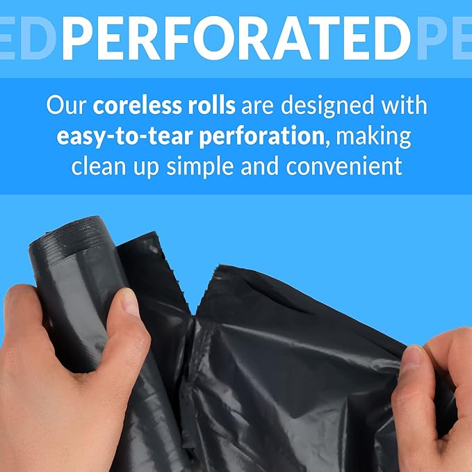 Reli. 6-10 Gallon Trash Bags | 1000 Bags | Black | Bathroom | Strong | Garbage
