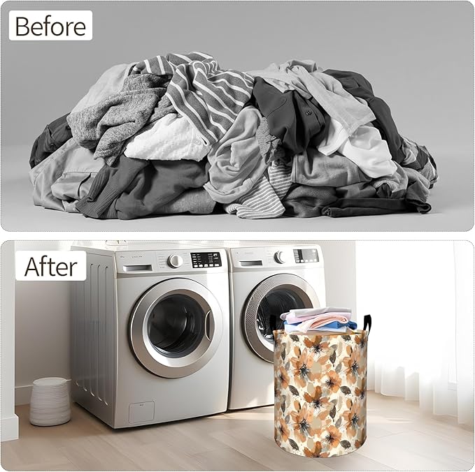 Delicious Croissant Pattern Laundry Basket 19.7"x15.7", Collapsible Dirty Clothes Waterproof Food Laundry Hamper Organizer Toy Storage Bin for Dorm Nursery Bathroom Decor