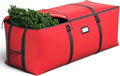 7.5Ft Christmas Tree Storage Bag, Fit up to Artificial Xmas Trees, with Double Zipper & Buckle Straps, Handles for Easy Carry, 600D Oxford Fabric Waterproof and Dustproof. (Red)