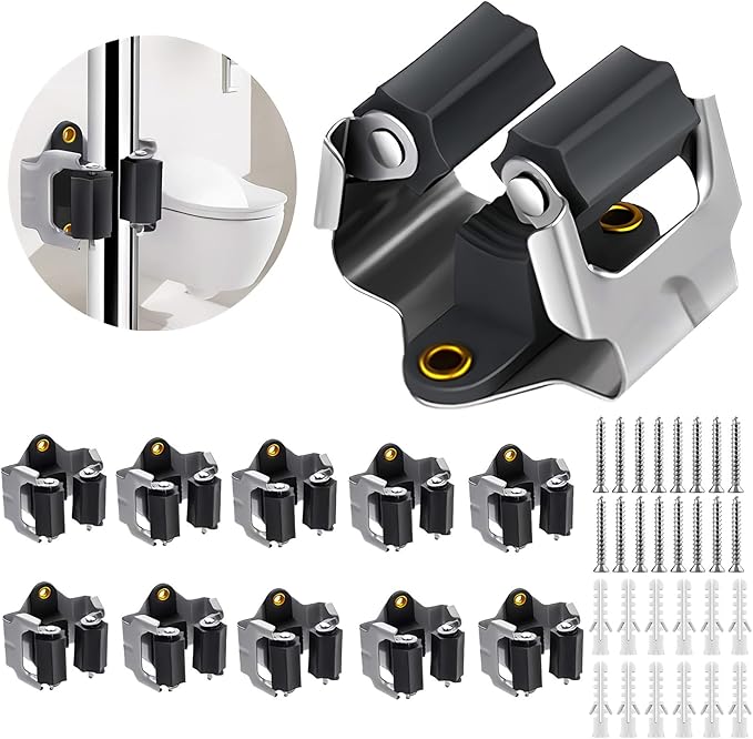 3-H 10 Pack Mop and Broom Holder Big Size Hanging 1 KG Extra, Broom Holder Wall Mount for Hanging and Organizing Shove Rake Yard Tools in Garage Garden Shed Laundry Kitchen,Black