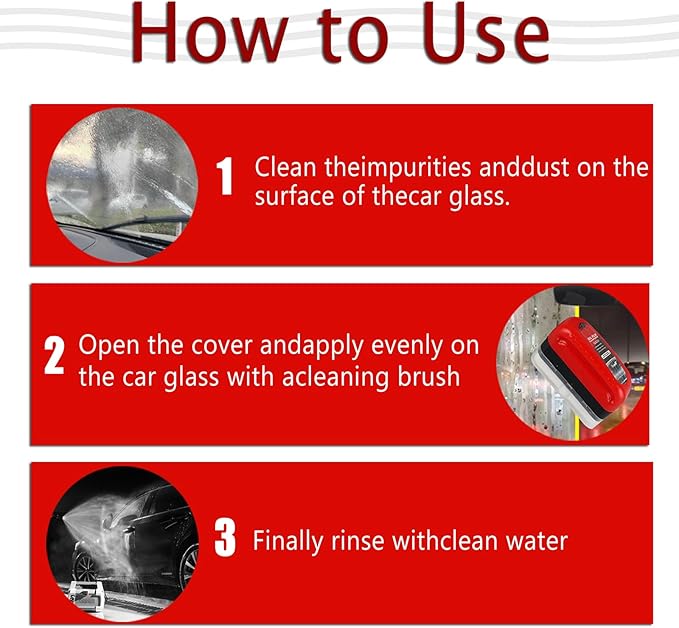 Rottipe 2PCS Glass Cleaner Kit,Glass Oil Film Remover, Windshield Hydrophobic Coating & Automotive Oil Film Cleaning Brush, Enhance Clarity with Car Glass Cleaner & Glass Cleaning Board