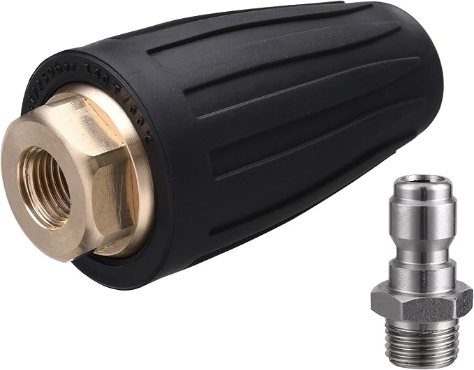 M MINGLE Turbo Nozzle for Pressure Washer, Rotating Nozzle and 5 Tips, 1/4 Inch Quick Connect, 3600 PSI, Orifice 2.5