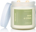 M&SENSE Sage Citrus Scented Candle, 70 Hour Burn Time 2 Wick 11.6oz Natural Soy Non Toxic Aromatherapy Candle for Home Decor Birthday Gifts Easter Supplies