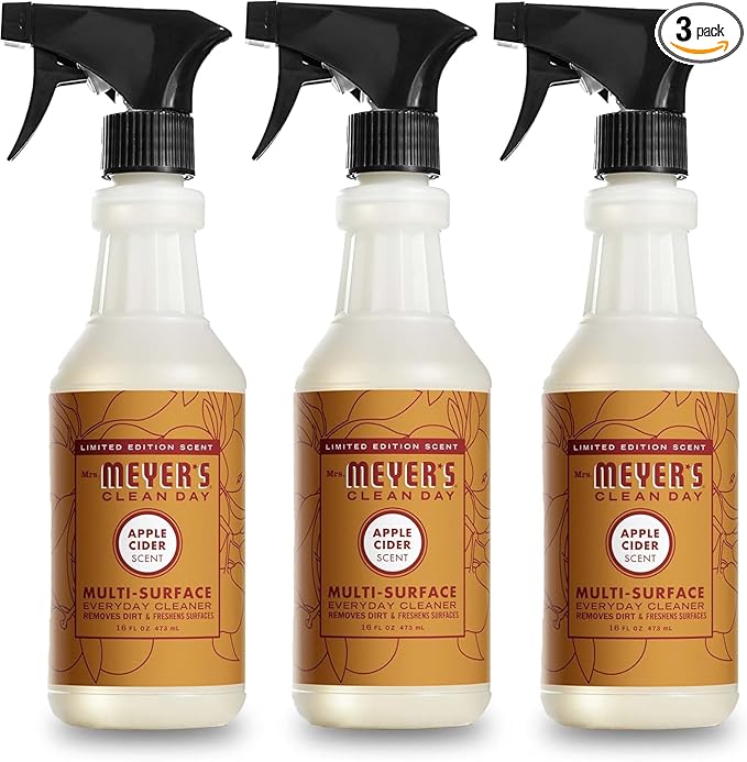 MRS. MEYER'S CLEAN DAY All-Purpose Cleaner Spray, Limited Edition Apple Cider, 16 fl. oz - Pack of 3