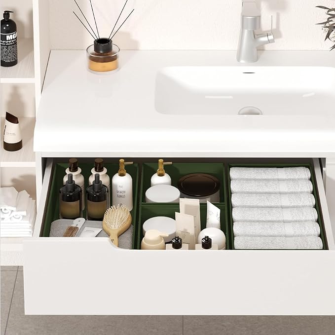 DIMJ Drawer Organizer Clothes - 24 Pack Closet Drawer Organizer Bins for Baby Clothes Storage, Fabric Dresser Organizer for Nursery Bedroom, Foldable Small Drawer Dividers for Underwear Socks