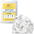 Huck & Terry White T-Shirt Bag of Rags, 100% Recycled Material, Cotton Blend Bar Mop, Reclaimed, Eco-Friendly Cloth, Cleaning & Painting Rags, Lint Free, Highly Absorbent (50 LBS)