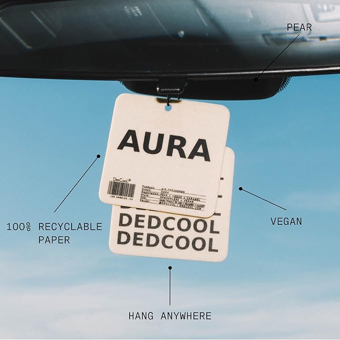 DedCool Air Freshener | Aura | For Cars, Closets & Drawers | Hanging Odor Eliminator | Long-Lasting Scent Infused with Essential Oils | Vegan, Non-Toxic, Cruelty-Free Fragrance For All