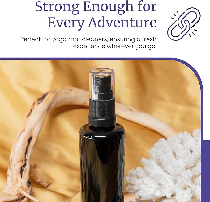 Infinity Jars 50 Ml (1.7 fl oz) Black Ultraviolet Glass Fine Mist Spray Bottle Cleaning Products Refillable Containers Homemade Perfume Blends Room, Sprays Bath Beauty Hair, Screw Top Bottles