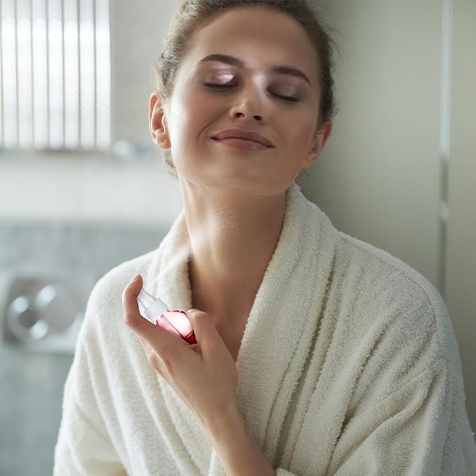 Nuogo 50 Pieces Mini Glass Spray Bottles Bulk 4 Oz Fine Mist Bottles with Funnel Dropper and Cleaning Brush Refillable for Essential Oils, Perfumes and Aromatherapy (Pink)