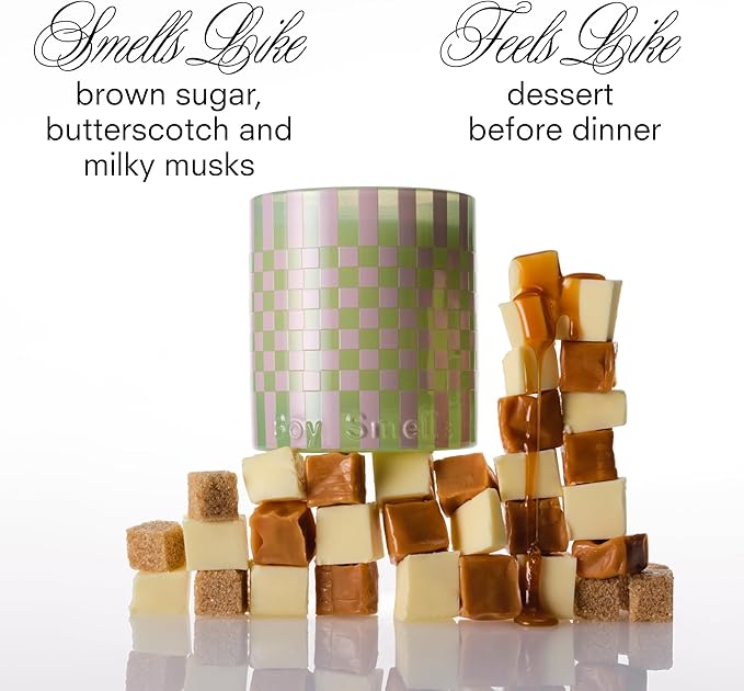 Boy Smells Salty Caramel Candle – Sweet Holiday Candle with Butterscotch, Brown Sugar & Sea Salt – Warm Gourmet Scented Soy Wax Candle – 8.5oz