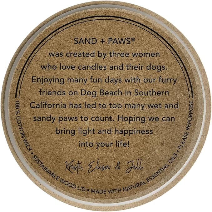 Sand + Paws Scented Candle - Tropical Citrus - Additional Scents and Sizes –Luxurious Air Freshening Jar Candles Neutralize pet Odors and Enhance Home décor – 100% Cotton Lead-Free Wicks - 12 oz