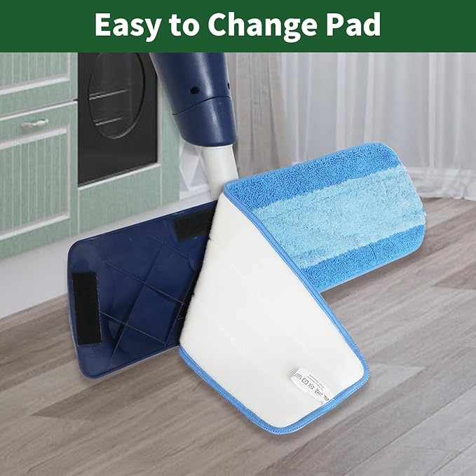 ZHAYAO 6 Pack Microfiber Cleaning Pads for Bona Mop, Reusable Microfiber Mop Pads for 18 Inch Mop, Hardwood & Hard Surface Floors Replacement Cleaning Mop Pads, Machine Washes