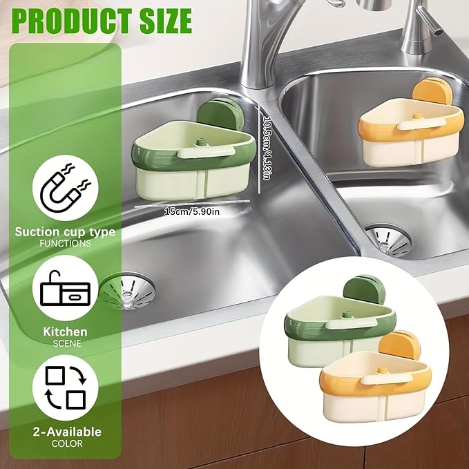 Corner Sink Strainer Hanging Sink Corner Rack,Automatic Dumping Sink Strainer Basket,Faucet Sponge Storage Rack,Corner Sink Trash Catcher for Food Waste
