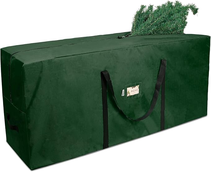 Christmas Tree Storage Bag 9 ft, Fits Up to 9 Foot Artificial Trees, 600D Oxford Tear-proof Xmas Tree Bag, Reinforced Handles & Zippered & Durable, Holiday Decoration Storage Bags, Green