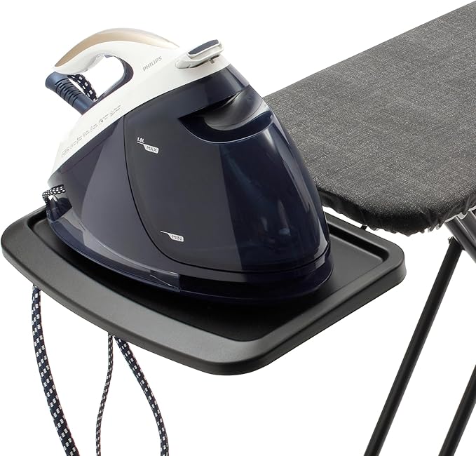 Brabantia Ironing Board C, XL Steam Unit Holder, Adjustable Height, Non-Slip Rubber Feet, Foldable, Denim Black, Size C (49 x 18 inches), Metal Frame, Free Standing, 63 inches