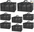 ClearSpace Heavy Duty Moving Bags or Storage Bags – Black Storage Bins with Lids, Large Moving Boxes with Backpack Straps & Zippers,– Packing Box & Moving Supplies for College Dorm, 8 Pack