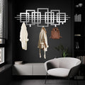 Square Metal Coat Rack, Luxury Modern Wall Mount, Geometric Square Metal Wall Mount, Geometric Clothes Hooks, Home Storage Hooks (Silver, 8"x24"|20x60cm)
