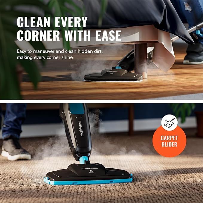PurSteam Professional Steam Mop | Multi-Surface Floor Cleaner for Hardwood, Tile, Laminate & Carpet | Fast Heating, Lightweight & Chemical-Free Cleaning