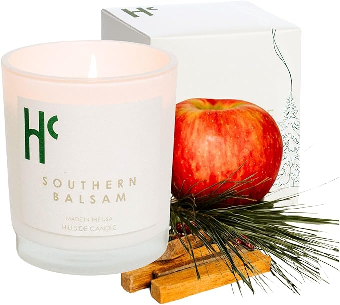 Southern Balsam Single Wick Soy Candles, Luxury Scented Candles for Home - Up to 60 Hour Burn Time, Cruelty-Free Soy Wax Blend - Cedarwood Fragrance, Notes of Eucalyptus & Amber (9 oz)